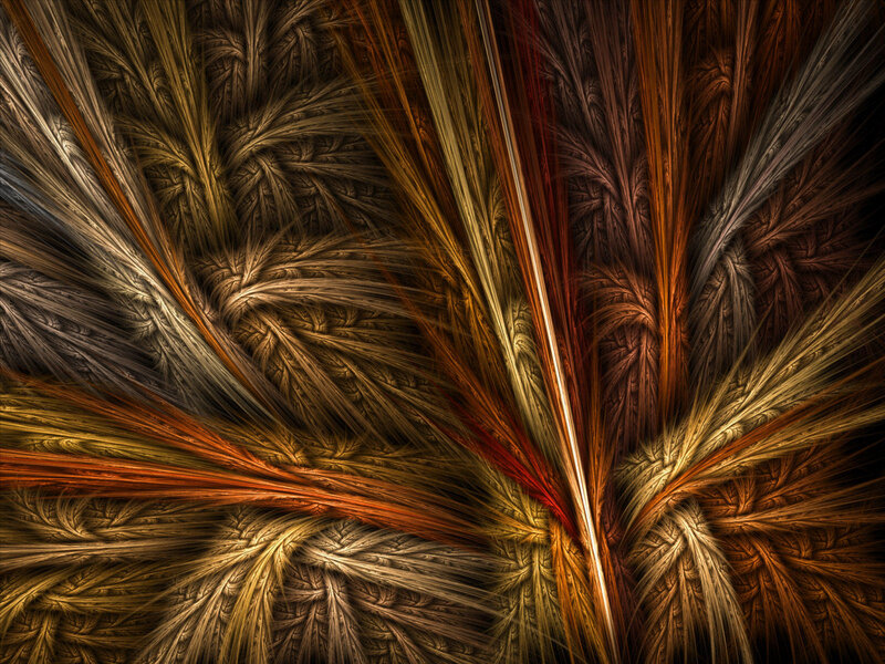 Fractal Feather Pattern — Brown
