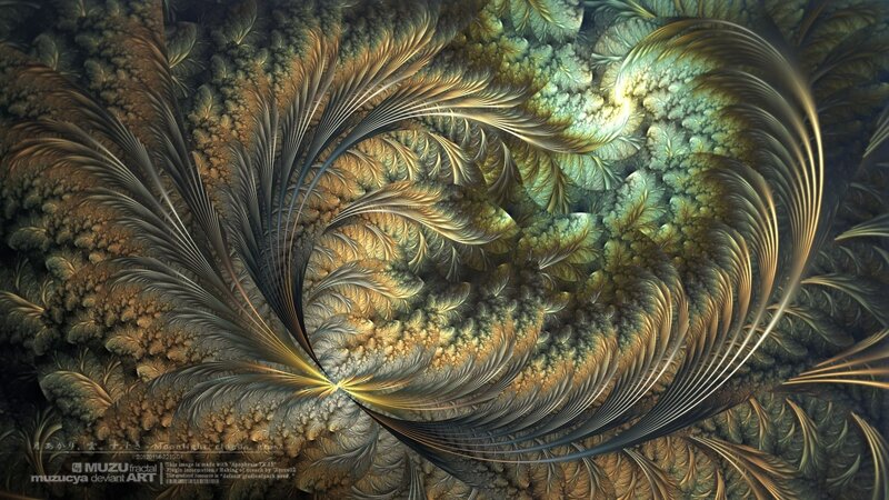Fractal Feather Pattern — Green