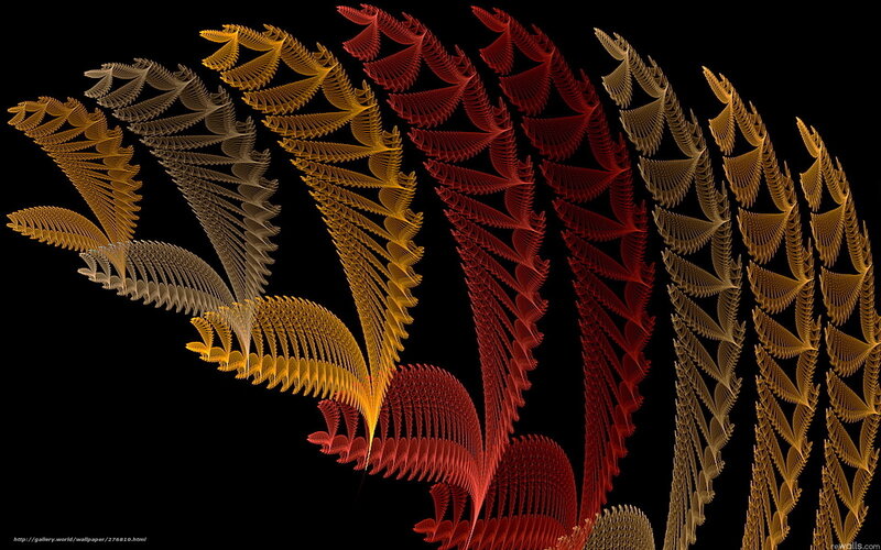 Fractal Feather Pattern — Red