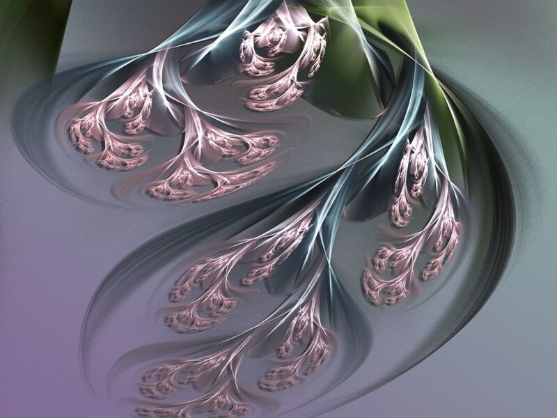 Fractal Feather Patterns — Purple