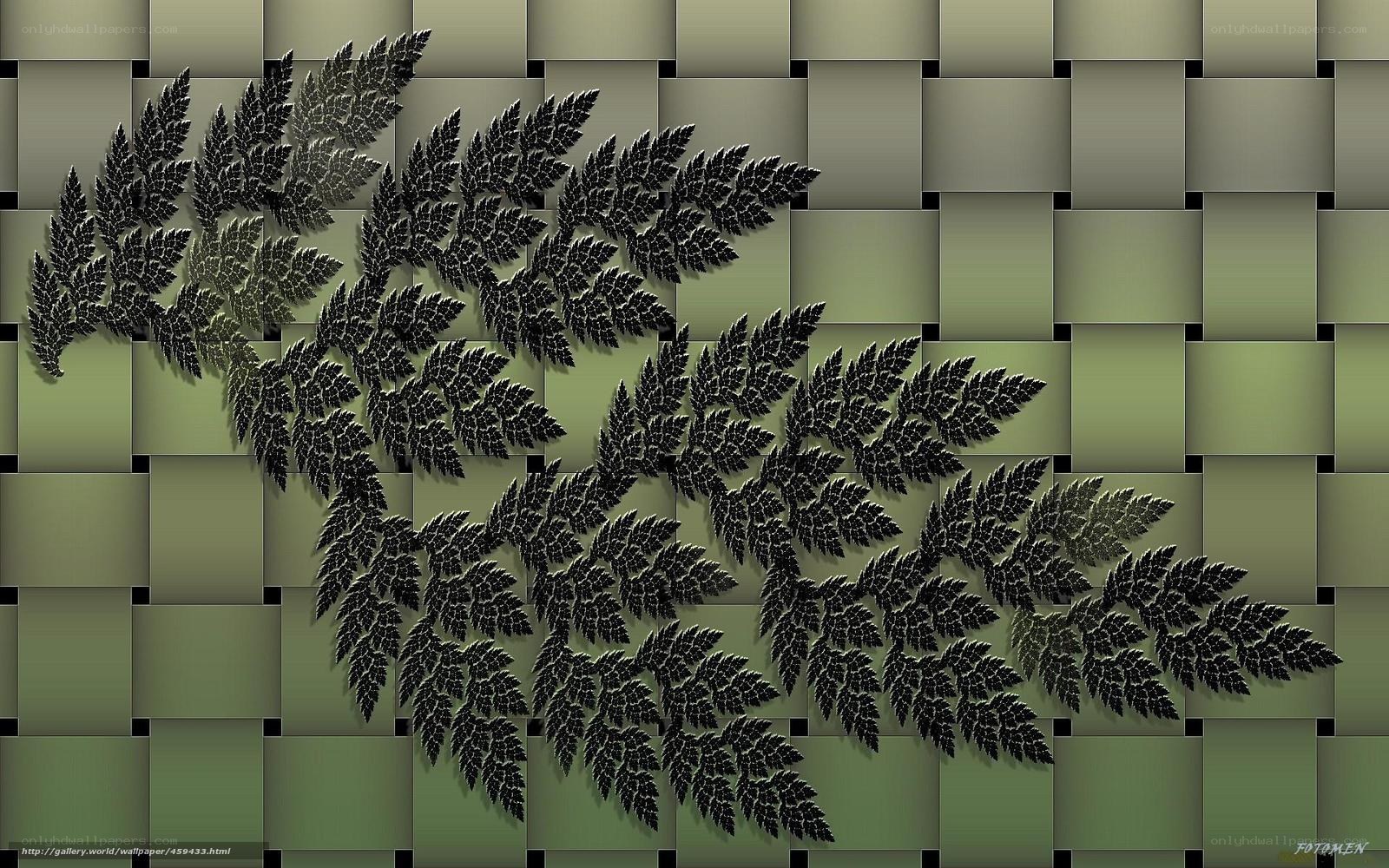 Fractal fern on green grid