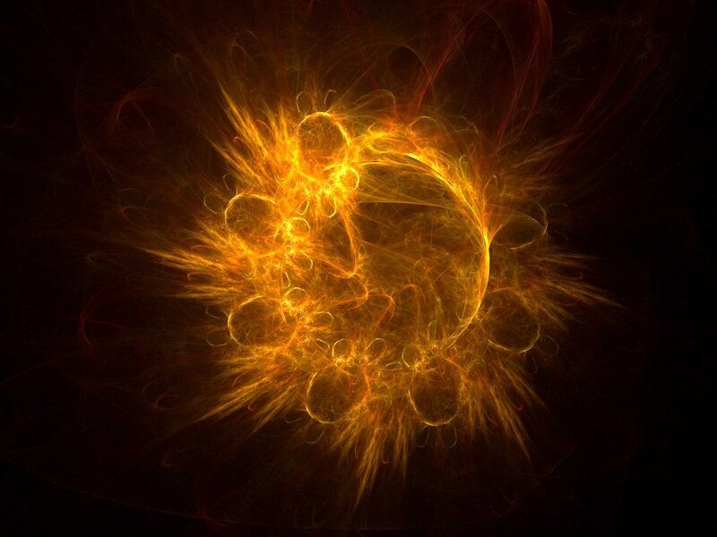 Fractal Fire Explosion — Orange, Dramatic