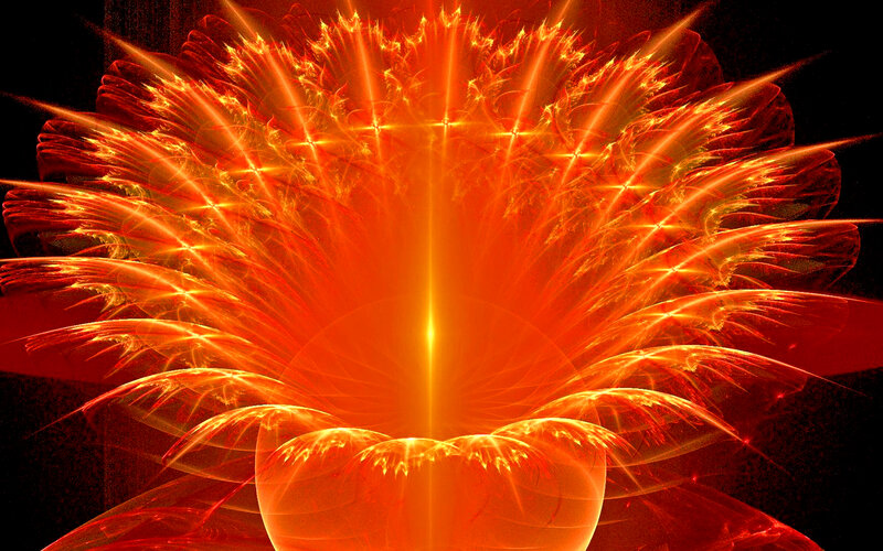 Fractal Fire Explosion — Red, Dramatic