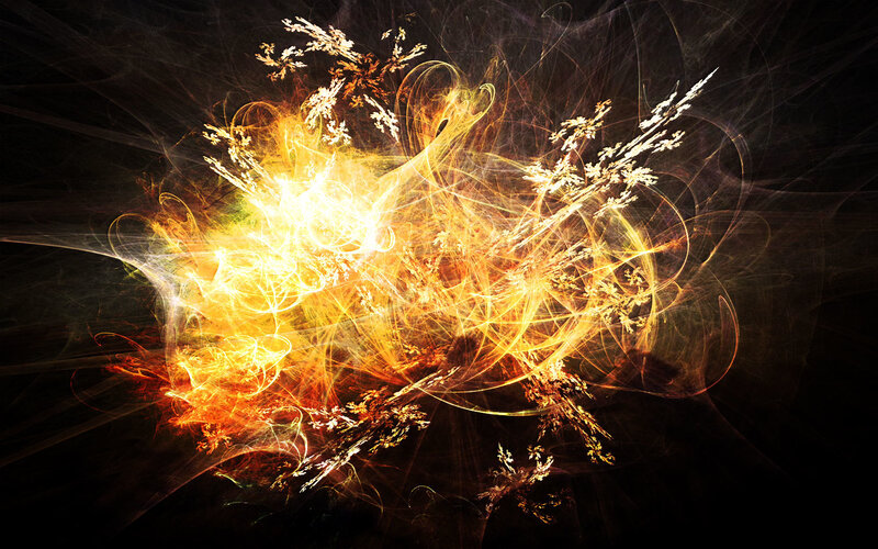 Fractal Fire Explosion — Yellow