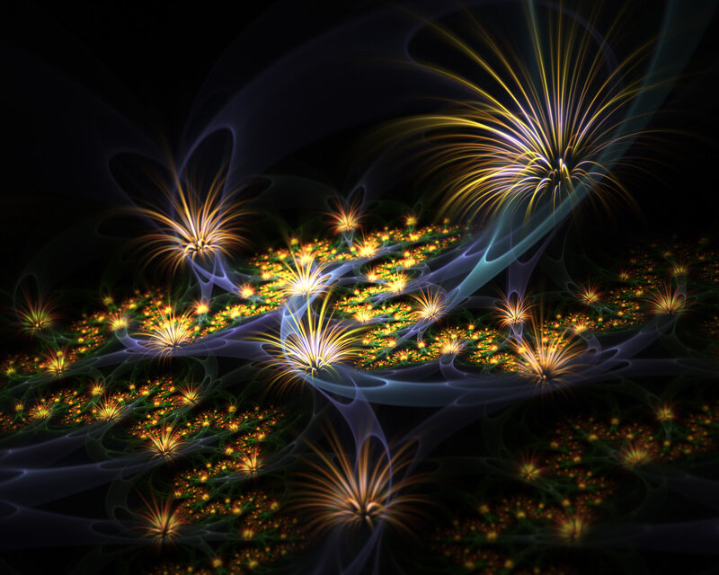 Fractal Firework Patterns — Black