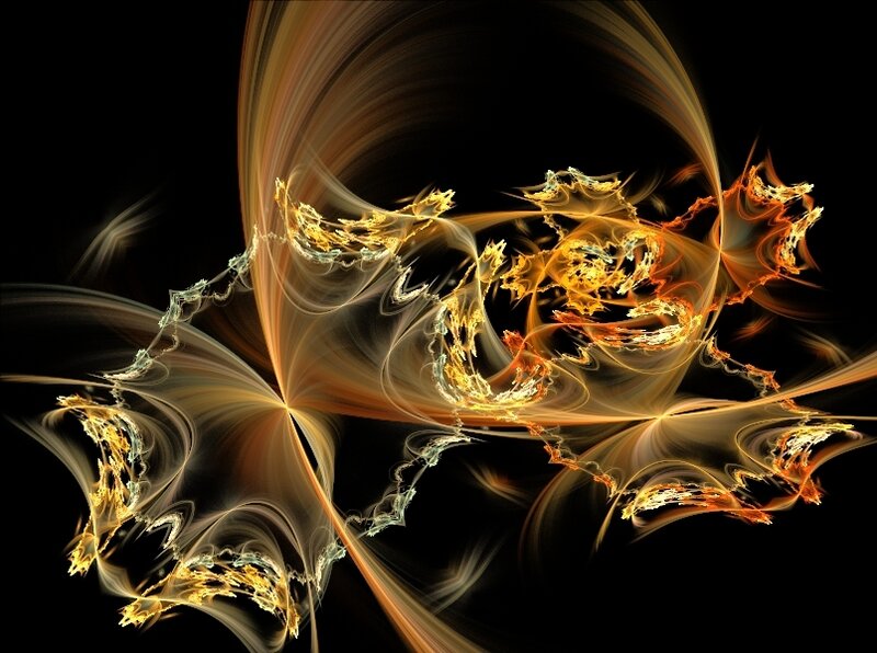 Fractal Flame Pattern — Black