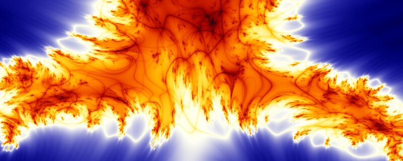 Fractal Flame Pattern — Orange, Dramatic