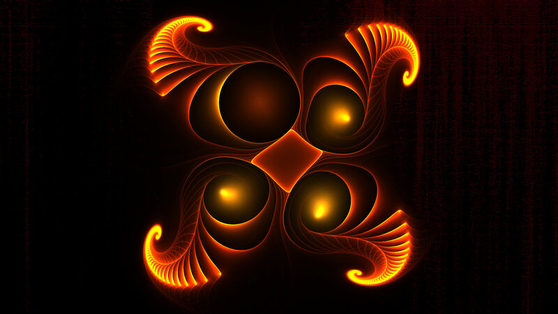 Fractal Flame Pattern — Orange
