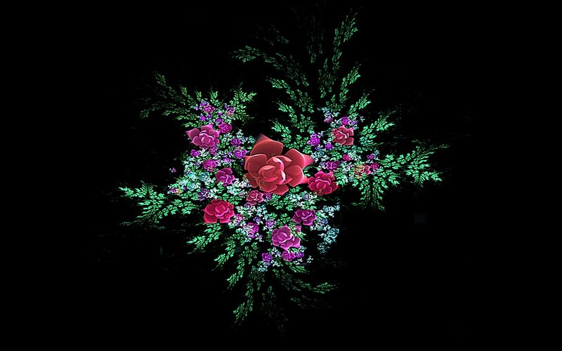 Fractal Floral Arrangement — Green