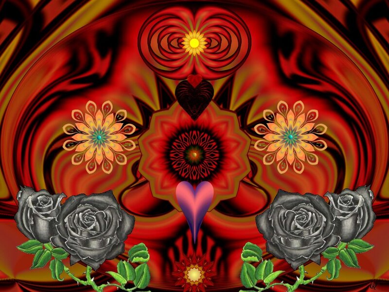 Fractal Floral Design — Red