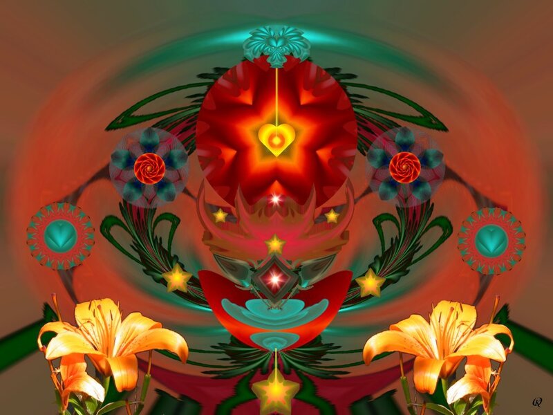 Fractal floral mandala art