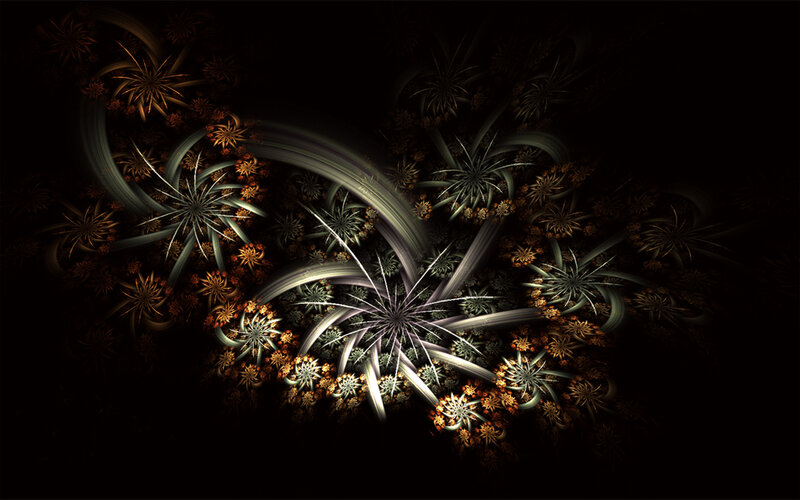 Fractal Floral Pattern — Black