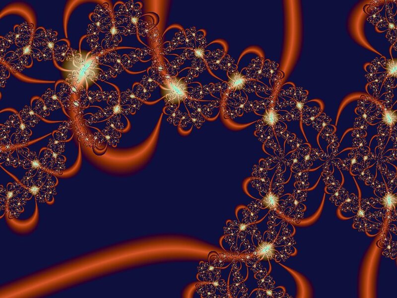 Fractal Floral Pattern — Blue, Dramatic