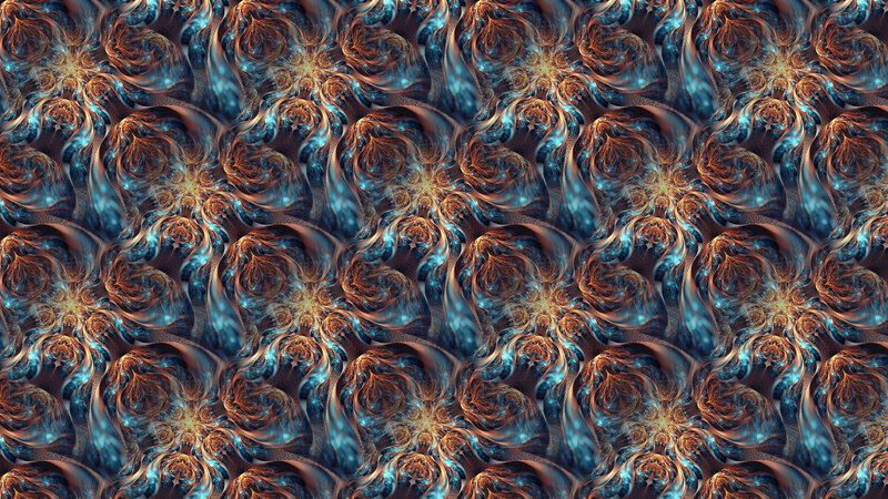 Fractal Floral Pattern — Blue, Hypnotic, Digital Art