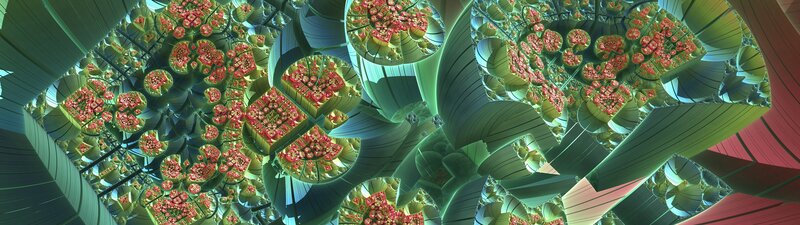 Fractal Floral Pattern — Green, Complex, Digital Art