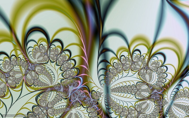 Fractal Floral Pattern — Green, Hypnotic, Digital Art, Flowers, Swirls