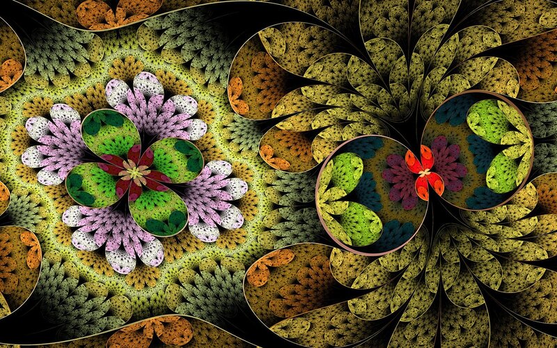 Fractal Floral Pattern — Green, Hypnotic