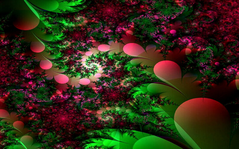 Fractal Floral Pattern — Green, Vibrant