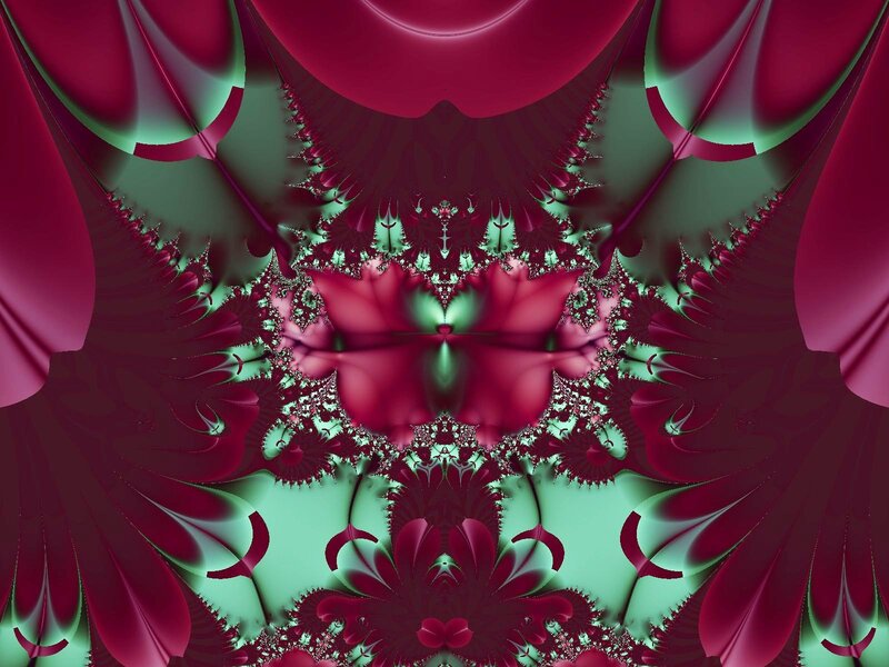 Fractal Floral Pattern — Maroon