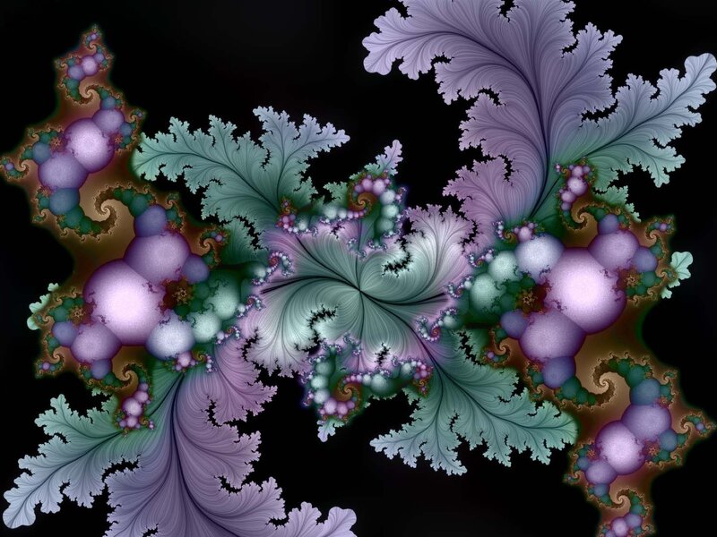 Fractal Floral Pattern — Purple, Ethereal, Digital Art