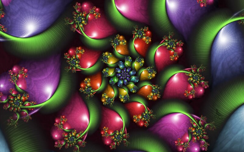 Fractal Floral Pattern — Purple, Vibrant