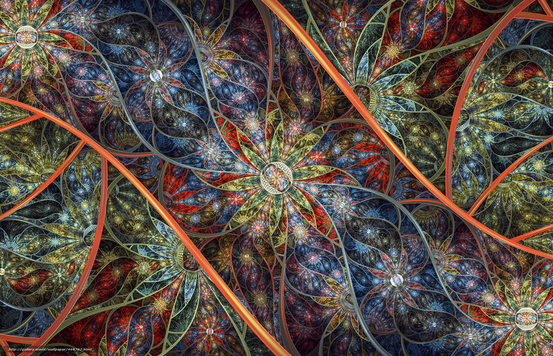 Fractal Floral Pattern — Red, Complex