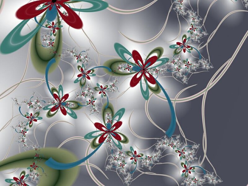 Fractal Floral Pattern — Red, Dreamy
