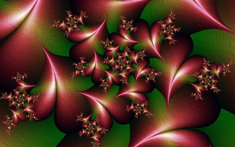 Fractal Floral Pattern — Red, Hypnotic