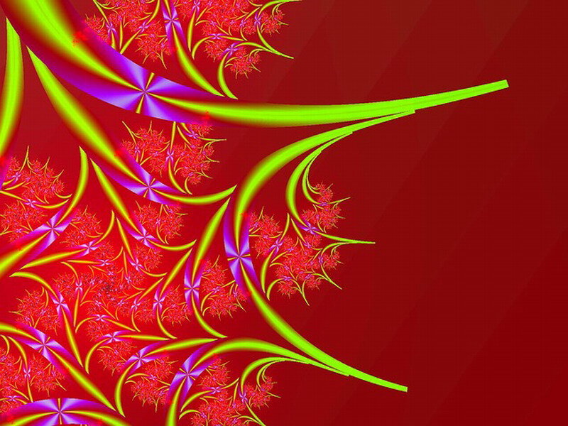 Fractal Floral Pattern — Red