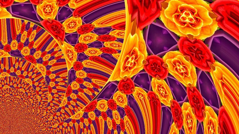 Fractal Floral Pattern — Red, Vibrant, Digital Art