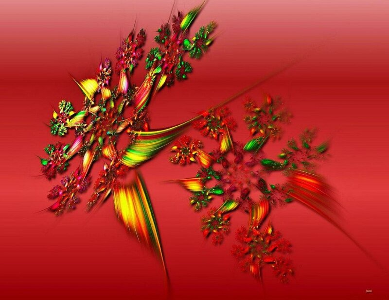 Fractal Floral Pattern — Red, Vibrant