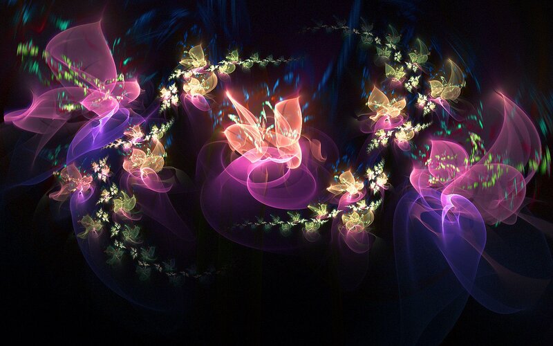 Fractal Floral Patterns — Purple, Ethereal, Night