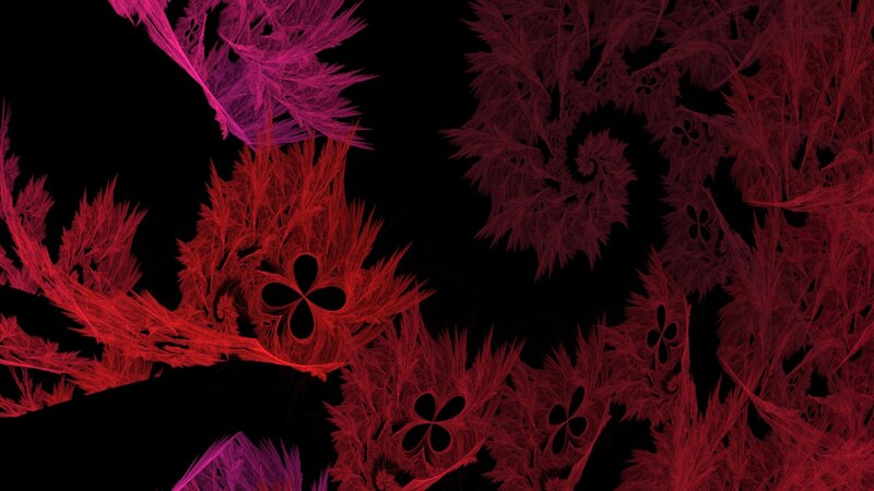 Fractal Floral Patterns — Red, Dark