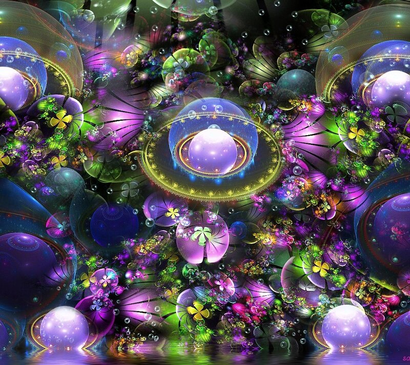 Fractal Floral Spheres — Purple
