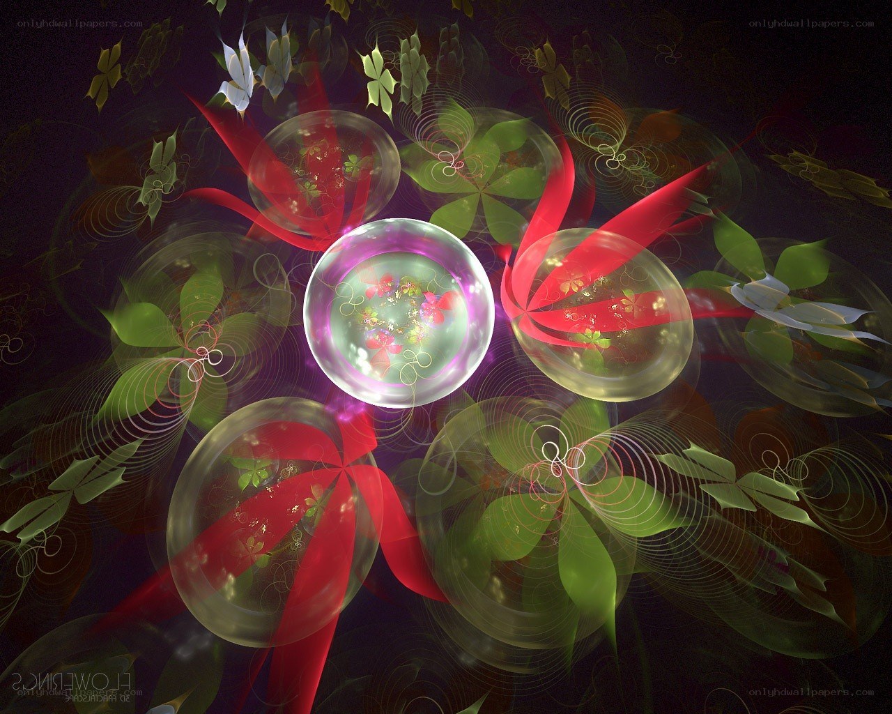 Fractal floral spheres
