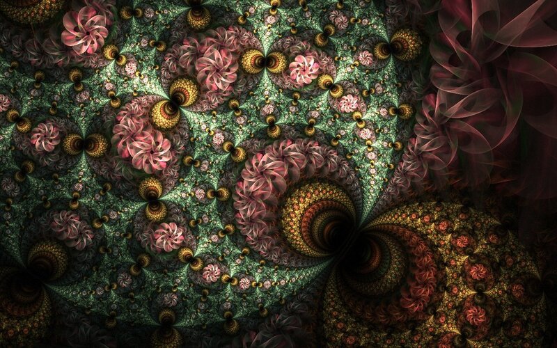 Fractal floral spiral pattern