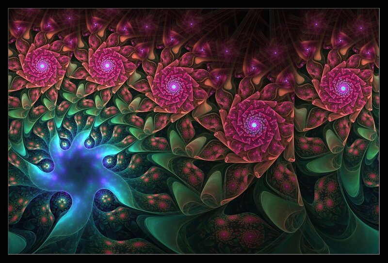 Fractal floral spiral pattern