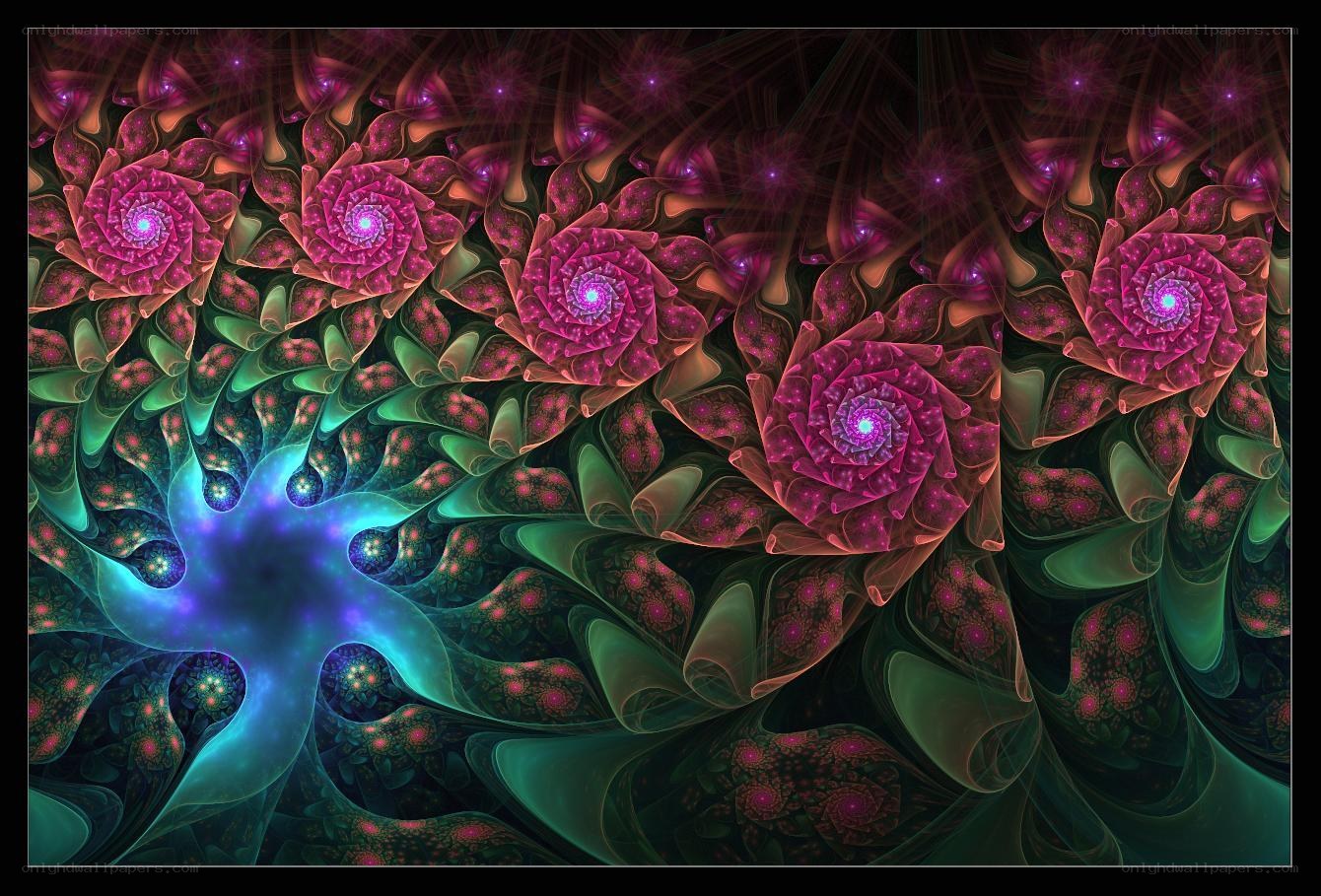 Fractal floral spiral pattern