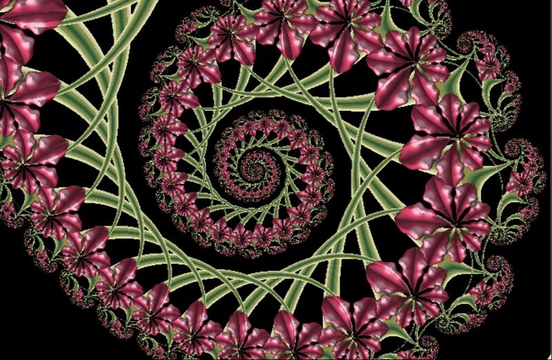 Fractal Floral Spiral — Purple