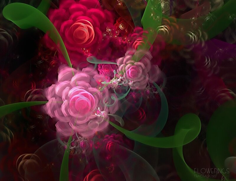 Fractal Flower Arrangement — Pink