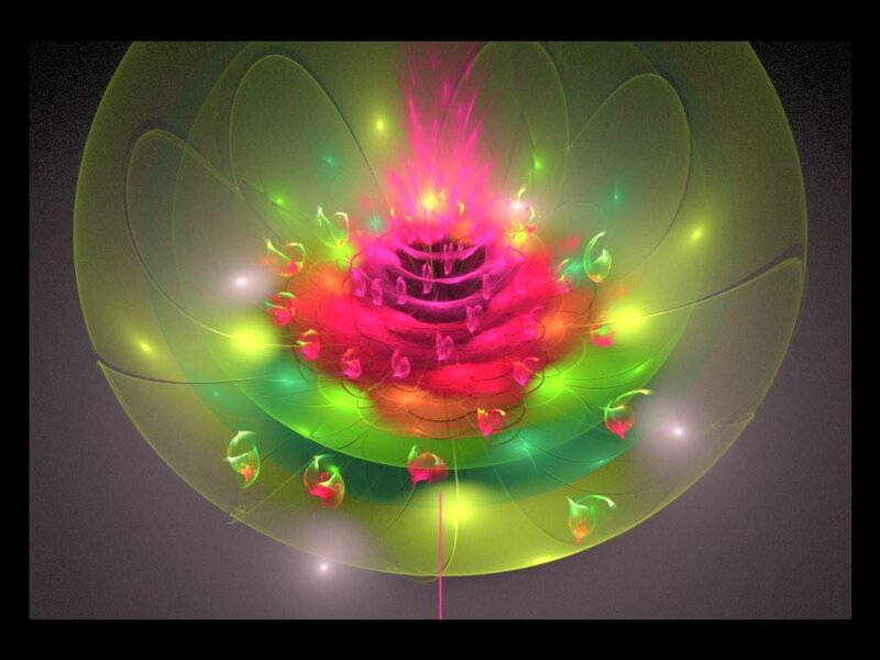 Fractal Flower Bloom — Green, Vibrant, Digital Art