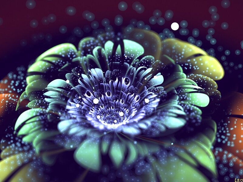 Fractal Flower Bloom — Purple, Dreamy