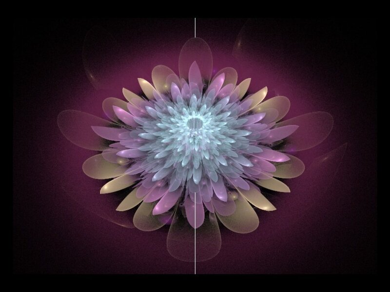 Fractal Flower Bloom — Purple, Ethereal, Digital Art