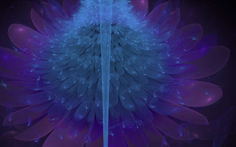 Fractal Flower Bloom — Purple, Ethereal, Night, Digital Art
