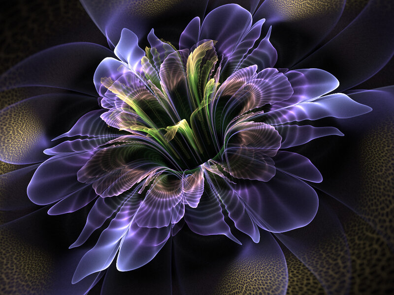 Fractal Flower Bloom — Purple, Mystical