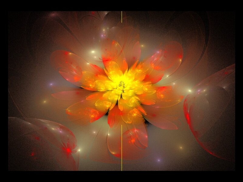 Fractal Flower Bloom — Yellow