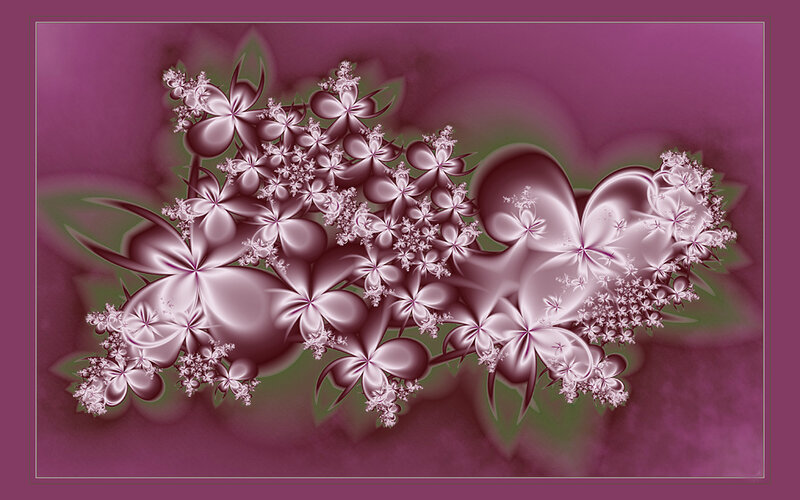 Fractal Flower Cluster — Purple