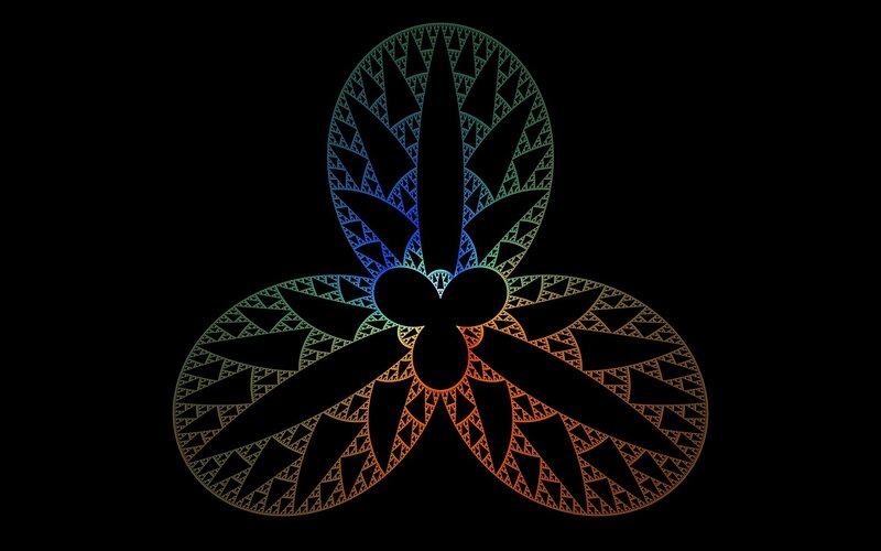 Fractal Flower Design — Black, Calm