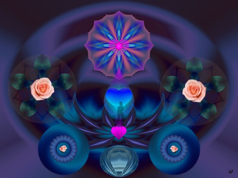 Fractal Flower Design — Blue, Dreamy