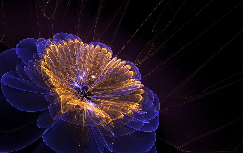 Fractal Flower Design — Blue